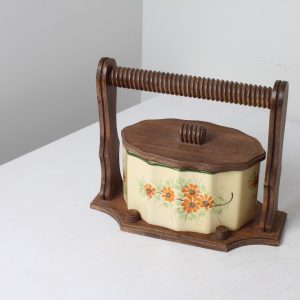 Pot à biscuits en bois et céramique